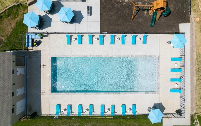 top view of a pool