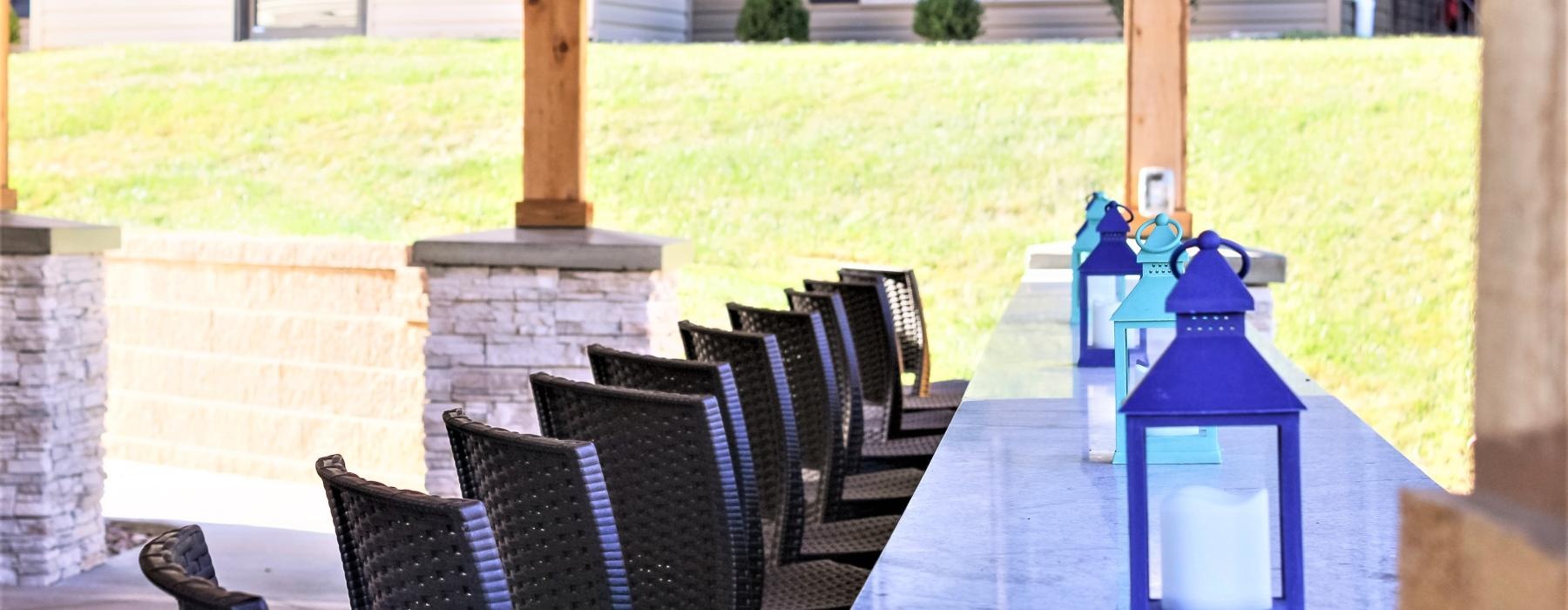 a table with chairs around it